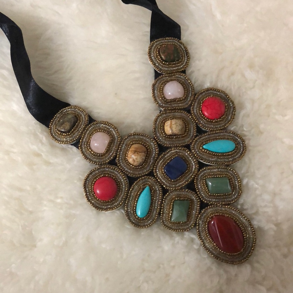 Bejeweled handcrafted collar / Bib